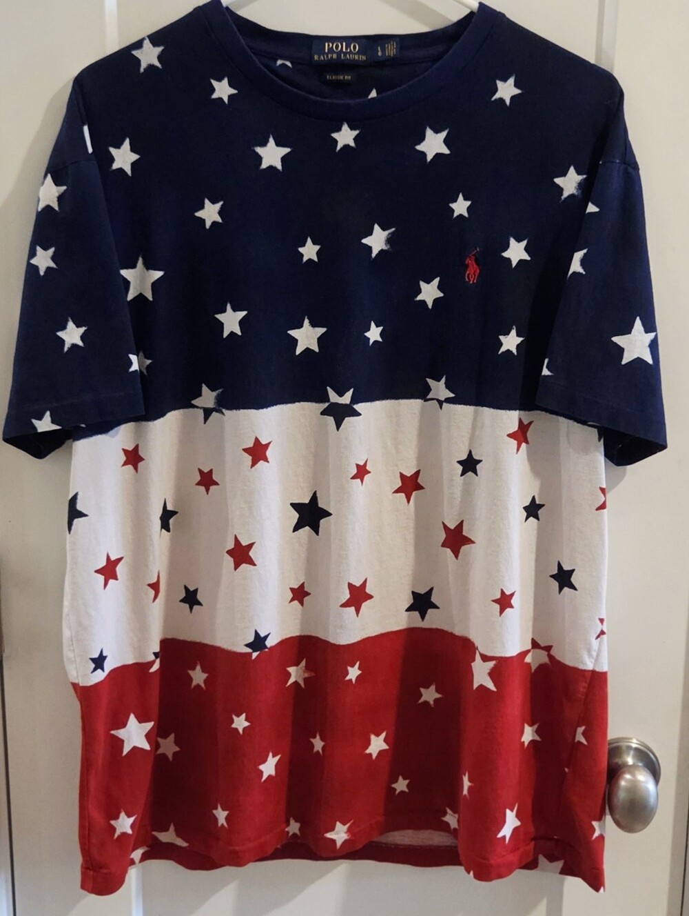 Polo Ralph Lauren USA United States Flag AOP T-Shirt - Size Large Classic-Fit
